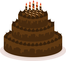 Chocolate Drip Cake with Happy Birthday Sign