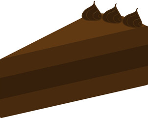 Chocolate Cake Slice with Candle and Decoration