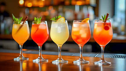 Five vibrant gin tonic cocktails