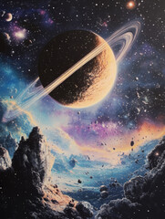 hyper realisitic astroanut , in space, incricate details, no flag, smooth and blended details, gallery fine art