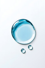 Water swirl splash top view isolated on white