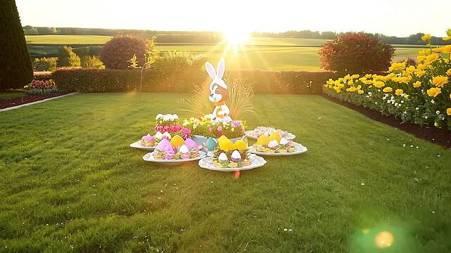 easter eggs in the grass