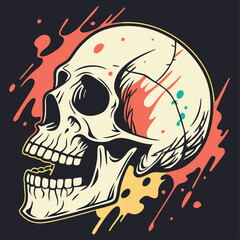 Unleash the Mystic Skulls: Explore Edgy and Unique Skull Illustrations for Bold, Abstract, and Expressionist with T-Shirt Designs.