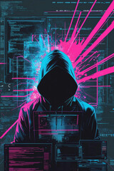 Vibrant colorful hacker cybersecurity background wallpaper