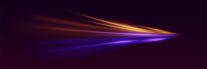 Glowing vortex of a curve, light trail of a line. Neon swirl and speed effect.