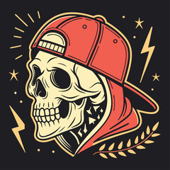 Unleash the Mystic Skulls: Explore Edgy and Unique Skull Illustrations for Bold, Abstract, and Expressionist with T-Shirt Designs.