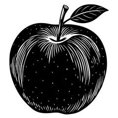 apple black silhouette vector, Simple silhouette Design vector icon with white background. Fruit silhouette vector