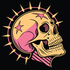 Unleash the Mystic Skulls: Explore Edgy and Unique Skull Illustrations for Bold, Abstract, and Expressionist with T-Shirt Designs.