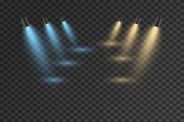 Glowing lighting effects, studio and stage lighting.