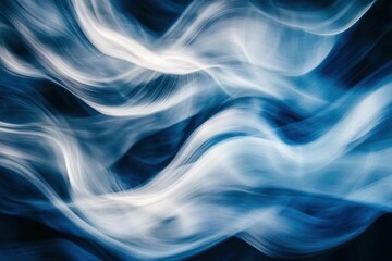 Fototapeta premium Abstract blue wave background with smooth flowing lines, perfect for conveying serenity and tranquility in design projects