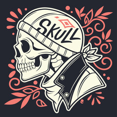 Unleash the Mystic Skulls: Explore Edgy and Unique Skull Illustrations for Bold, Abstract, and Expressionist with T-Shirt Designs.