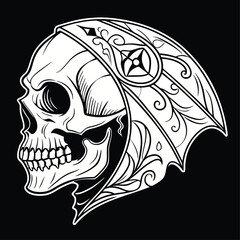 Unleash the Mystic Skulls: Explore Edgy and Unique Skull Illustrations for Bold, Abstract, and Expressionist with T-Shirt Designs.