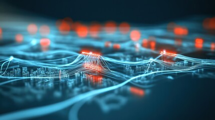 Data visualization event digital landscape infographic technology abstract view connectivity concept for enhanced understanding