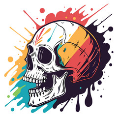 Unleash the Mystic Skulls: Explore Edgy and Unique Skull Illustrations for Bold, Abstract, and Expressionist with T-Shirt Designs.