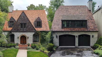 Fototapeta premium Luxurious houses with stunning architectural details.