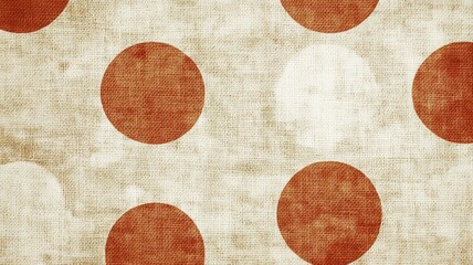 Vintage Polka Dot Pattern on Textured Fabric Background with Warm Earth Tones and Rustic Appeal