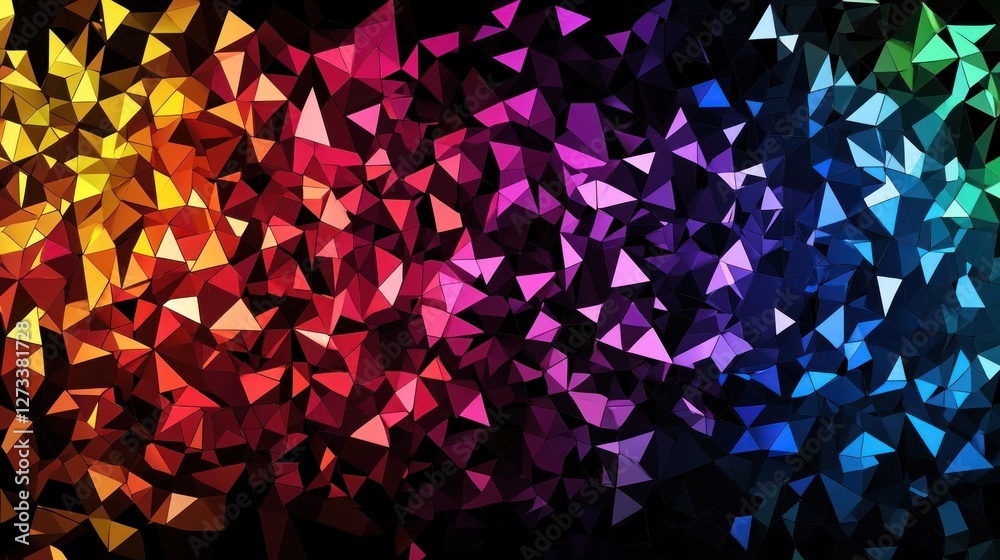 Poster Abstract Colorful Triangular Geometric Pattern Design