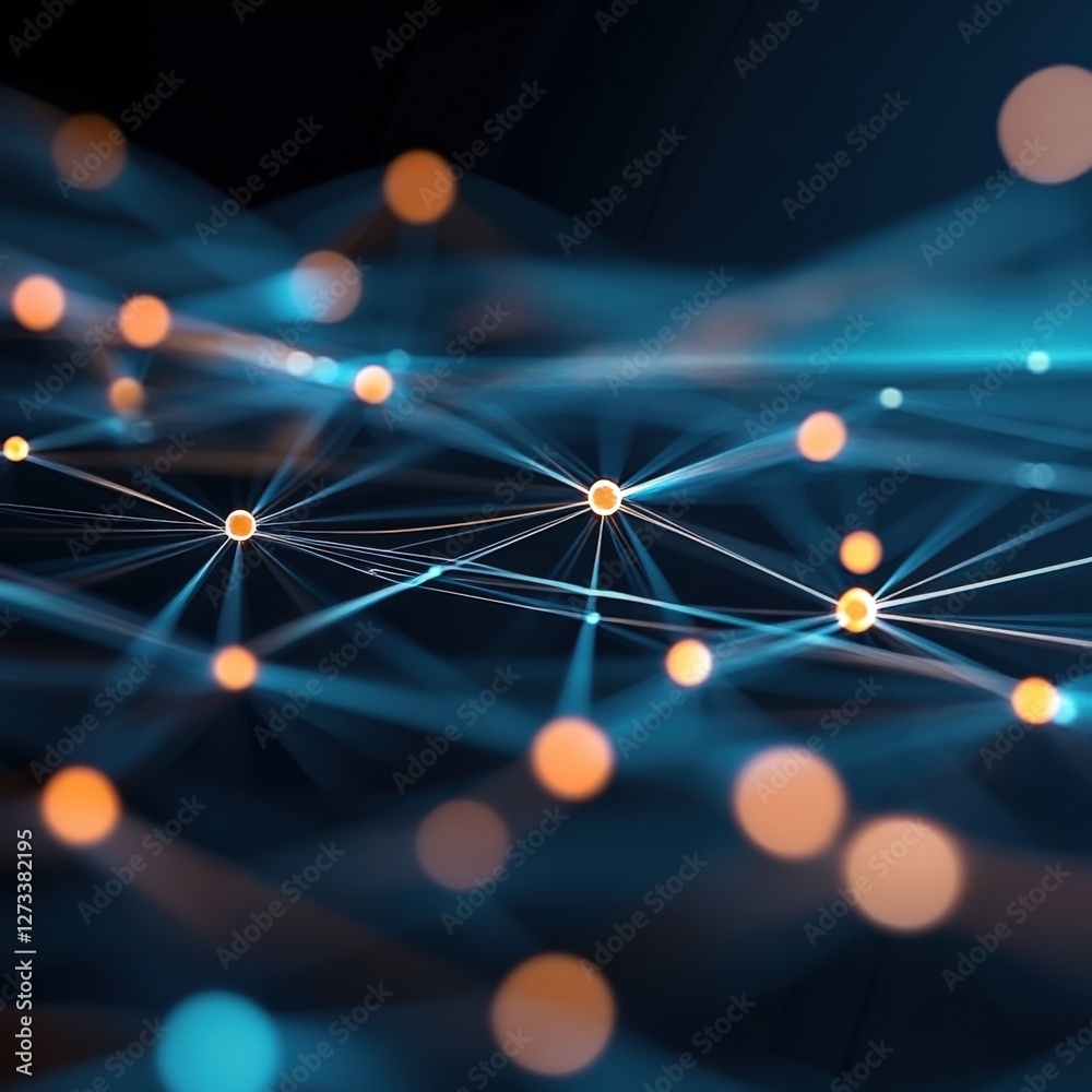 Aufkleber dynamic data visualization of neural connections virtual space infographic digital environment abstr
