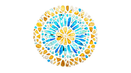 Vibrant and Captivating Radial Mosaic Pattern with Colorful Abstract Geometric Shapes