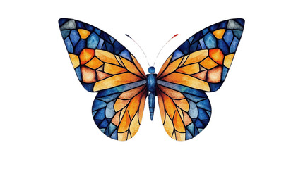 Vibrant Mosaic Butterfly with Ethereal Fantastical Design