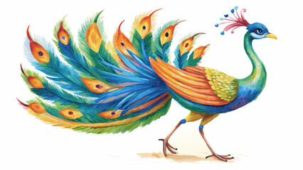 peacock with feathers