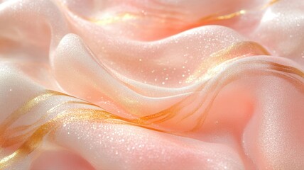 Obraz premium Luxurious Pink and Gold Fabric with Glittering Texture Creating an Elegant and Opulent Abstract Background