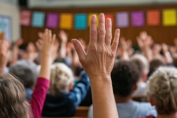 Community engagement meeting in local hall with active participation