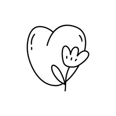 Love heart Icon vector design template and illustration with editabale stroke
