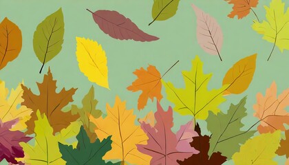 Fototapeta premium The Colors of Autumn: A Visual Symphony of Leaves Falling Through Nature's Seasonal Palette