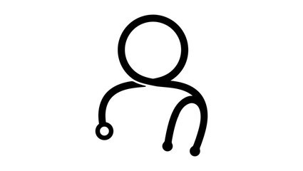 doctor simple symbol, black isolated silhouette
