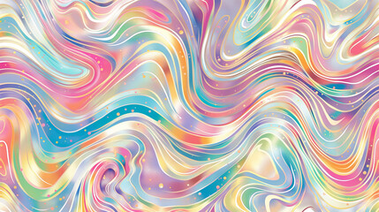Obraz premium Seamless trendy iridescent rainbow foil texture