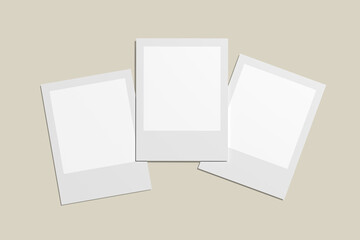 Realistic blank polaroid illustration for mockup
