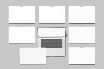 Laptop Screen Website Blank Mockup