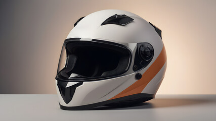 A high-quality motorcycle helmet mockup on a neutral background with soft lighting. The helmet is blank, offering space for custom graphics, logos, or branding.