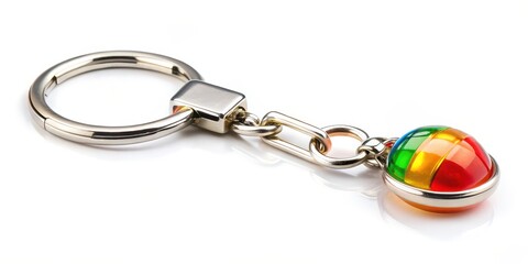 Rainbow Keyring on White Background
