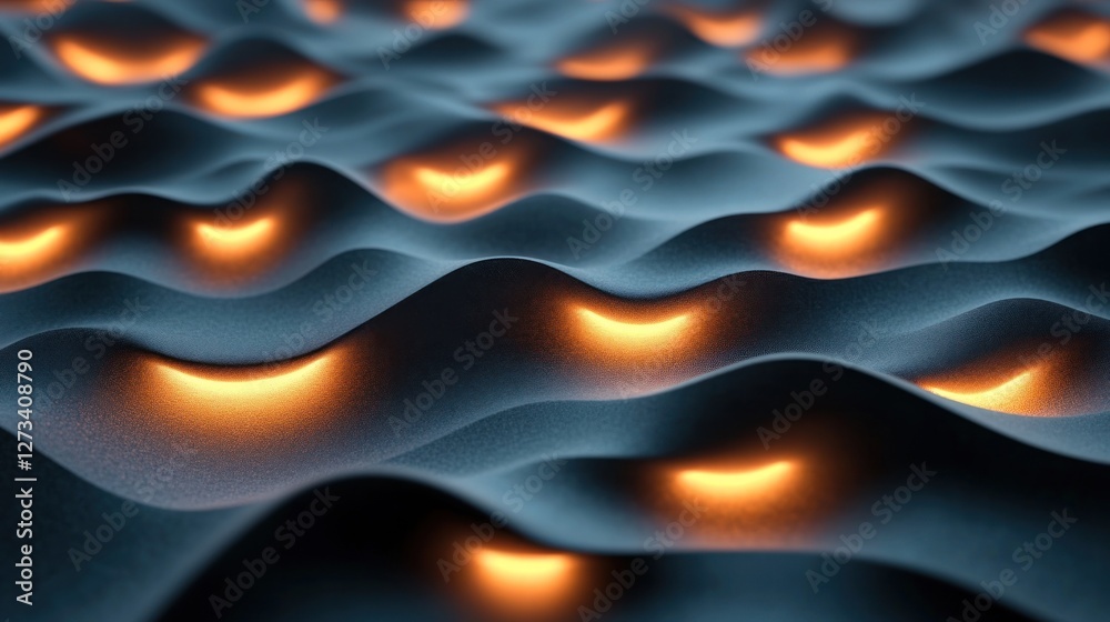 Aufkleber illuminated waves abstract dark surface design