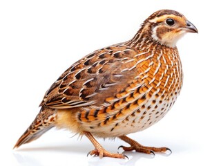Fototapeta premium High-resolution image: raw quail, isolated on pure white background, perfect for culinary or food-related projects.