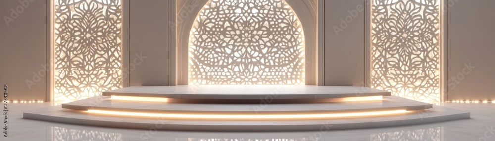 Poster Elegant stage featuring intricate patterns and subtle lighting