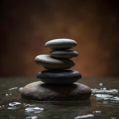 Earthly Elegance: Moody Drama in Stacked Pebble Art