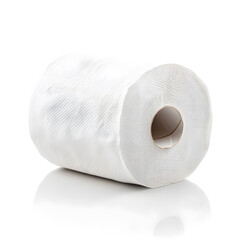 A roll of toilet paper isolated on white background