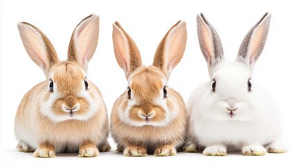 Obraz premium Close-up Portraits: Capture close-up portraits of rabbits, focusing on their soft fur, long ears, and expressive eyes.