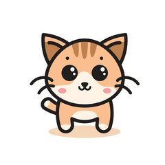 Cat cute cartoon vector illustration
