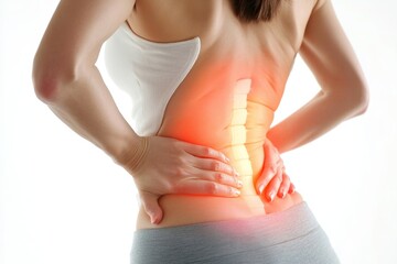 Side View Of A Businesswoman Suffering From Back Pain, 