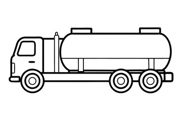 Tanker Truck Line Art Design