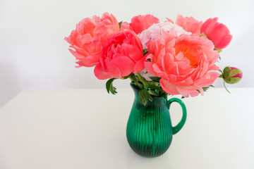 Vibrant Pink Peonies in a Vase