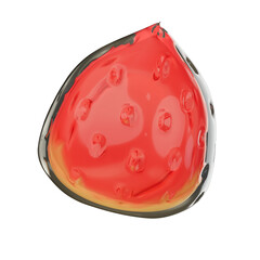 3d strawberry icon red
