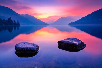 Tranquil Lake at Sunset