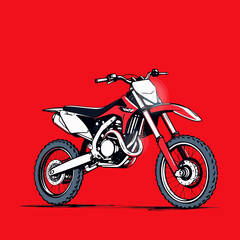 Fototapeta premium Motorcross Vector Art Background Red