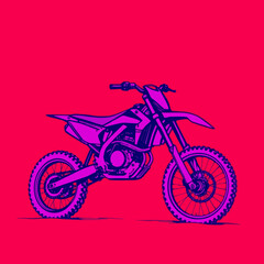 Fototapeta premium Motorcross Vector Art Background Red