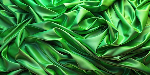 Obraz premium Smooth 4K aerial drone footage of flowing green fabric creates a captivating cinematic loop background.